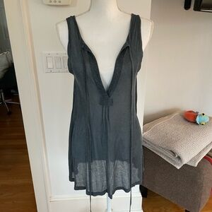 Theory Blue Sleeveless V-Neck Tunic /Shirt Size Small